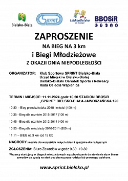 Młodzieżowe Biegi Niepodledłości - 11.11.2024